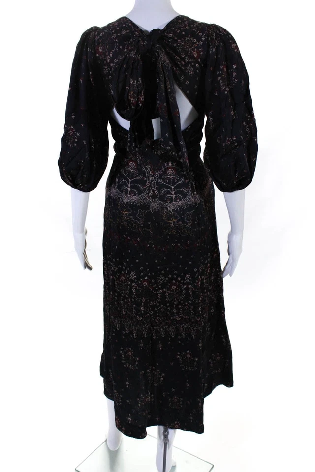 Rebecca Taylor Womens Fleur Silk Open Back Dress Size 4 13848591 - Image 3 of 4