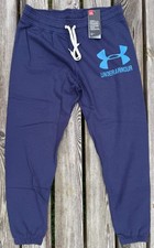 Image of Under Armour Womens Logo Fleece Jogging Bottoms Pants Blue M UK 12 L UK 14 New