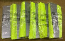6- Yellow High Visibility Class 2 Safety Vest Mesh Medium With Zipper 1 Pocket