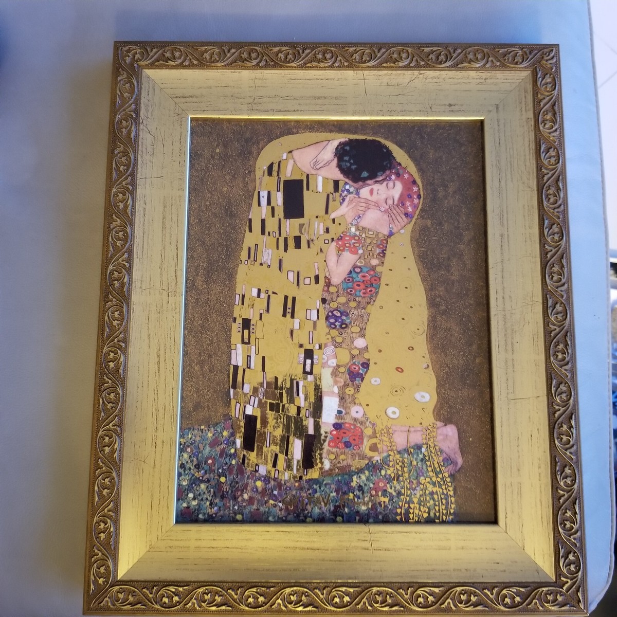 Gustav KLIMT ／接吻／キス／額縁入り The Kiss / Gustav Klimt