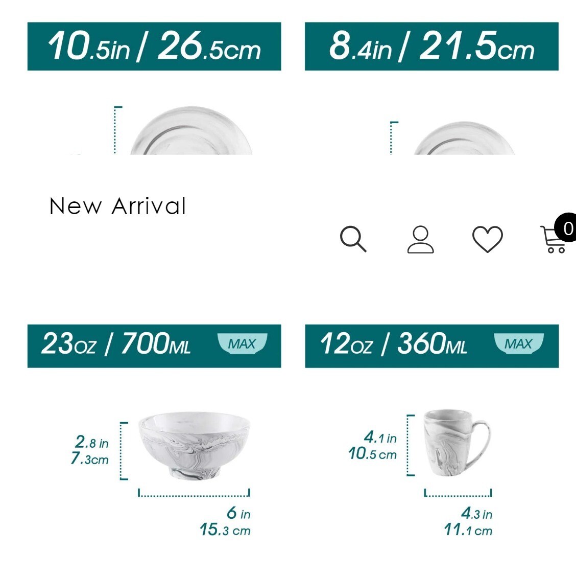 VANCASSO Clay 16 Piece Dinnerware Set Gloss spiral marble pattern