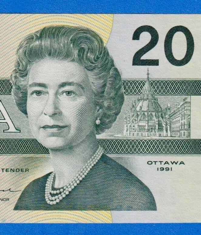Canada $20 1991 BC-58bA-i /  P-97b QE II aUNC/UNC Replacement Note AIX2450259 - Image 3 of 4