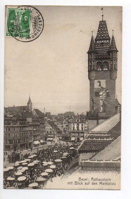 SUISSE SWITZERLAND Canton de BALE BALE Rathausturm et place du marché 2