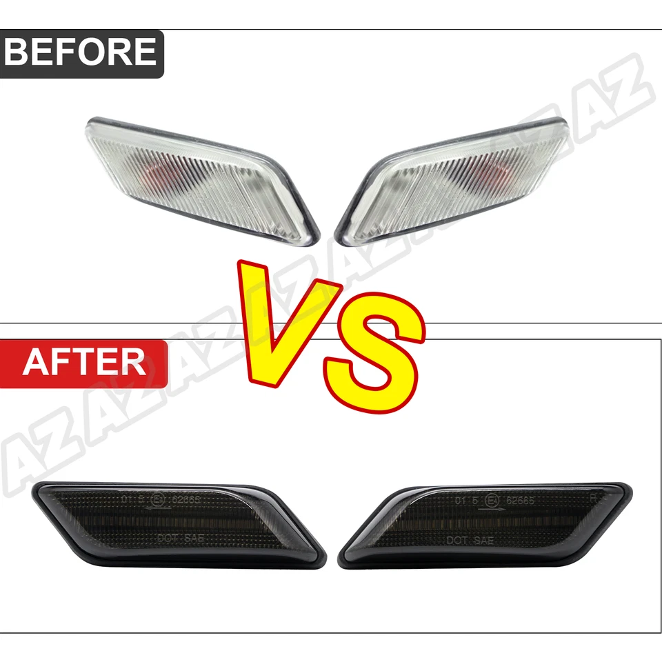 2x FOR BMW Z3 Coupe/Roadster 96-02 LED Turn Signal Light Side Marker Lamp Smoked - Изображение 4 из 4