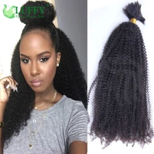 Afro Kinky Curly Peruvian Human Hair Bulk For Braiding Unprocessed Bulks Hair