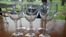 Clear Glass Wine Glasses 6 11 ounce plain bowl stem wine water goblets
