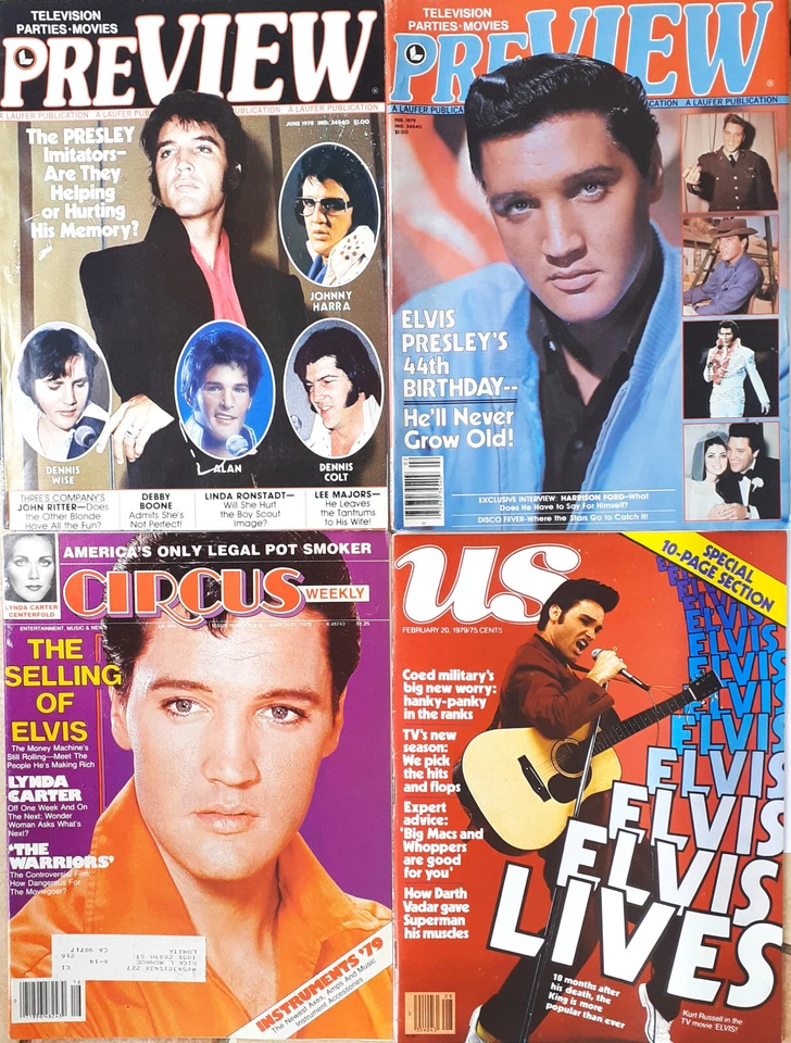 LOT DE 4 MAGAZINES PEOPLE AVEC ELVIS PRESLEY- PREVIEW / US / CIRCUS - USA-1979 - Photo 1/1