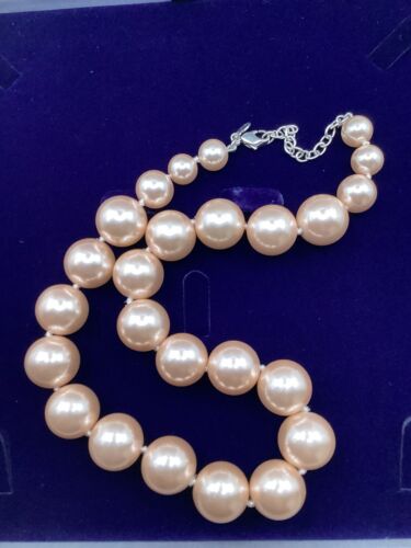 Stunning MONET Necklace Hand Knotted Pink Bubble Pearls Collar Choker - Wedding