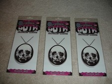 Lot of 3 Tinsley Transfers ILLUSION SKULL Goth Temporary Tattoos