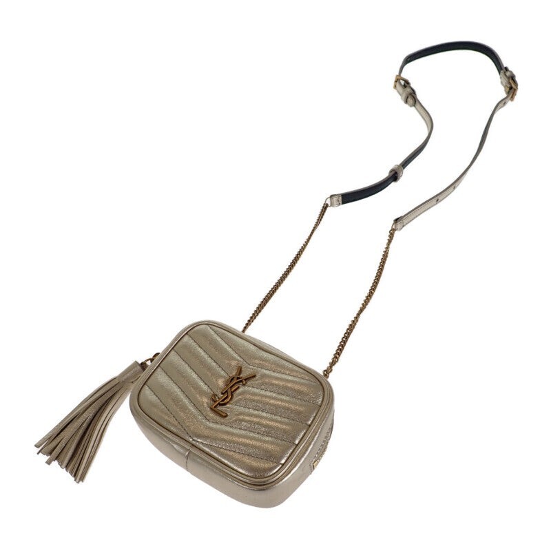 Borsa a tracolla Saint Laurent Babylou catena marsupio 2WAY pelle oro donna TGIS