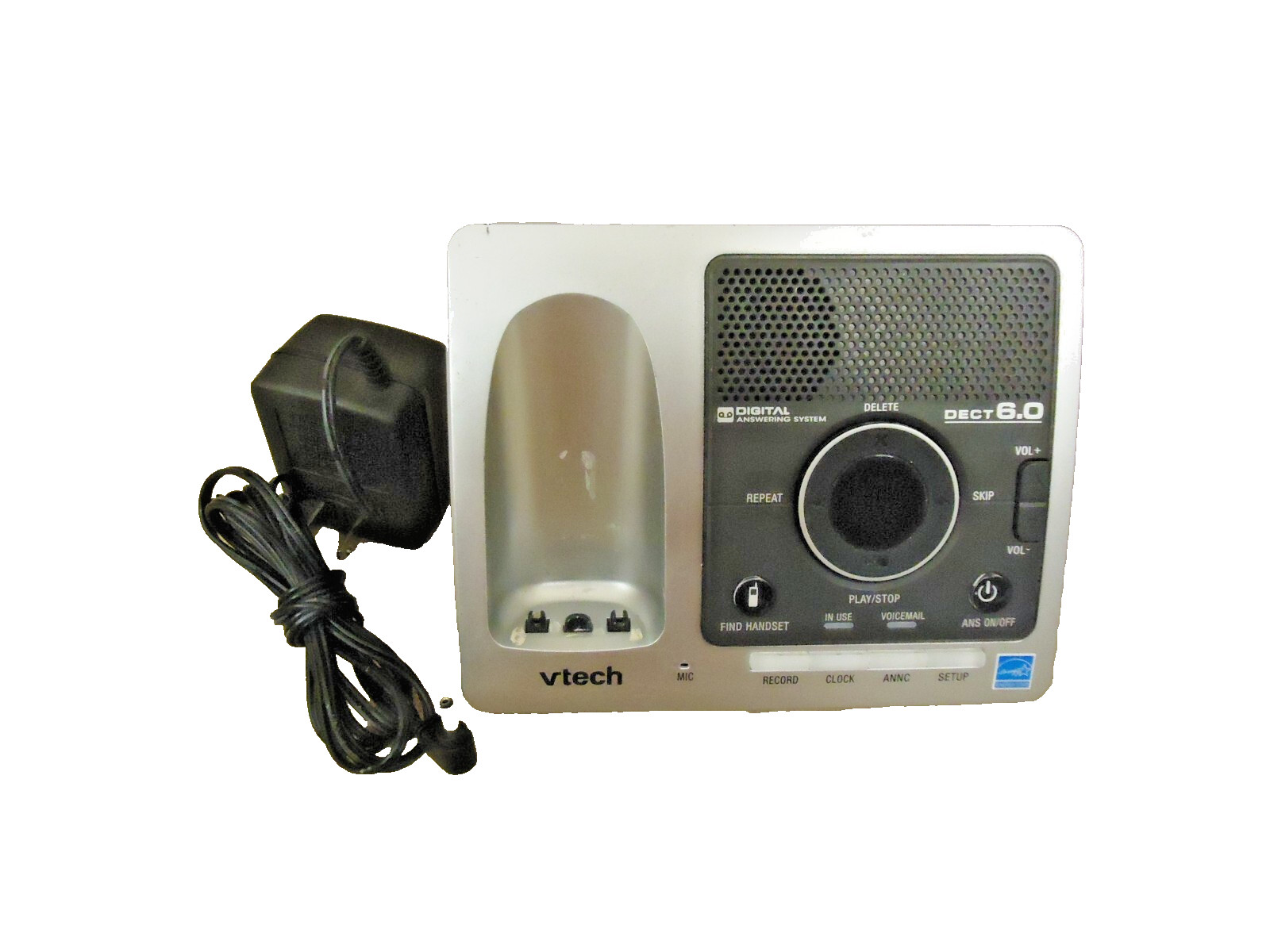 Vtech Phone Base Cordless Silver/Black Digital Answering Machine DS6121