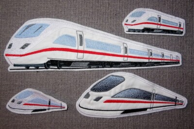 Schnellzug Zug Lok Eisenbahn Aufnäher Applikation Handmade