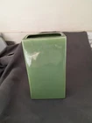 Vintage Bauer Pottery Green Pillow Vase Large Rectangle 8" tall, 4 1/2" across