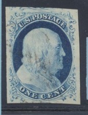 # 9 w 4 MARGINS SHOWS PARTS of ADJACENT STAMPS - ULTRA LT - BIG GEM !!