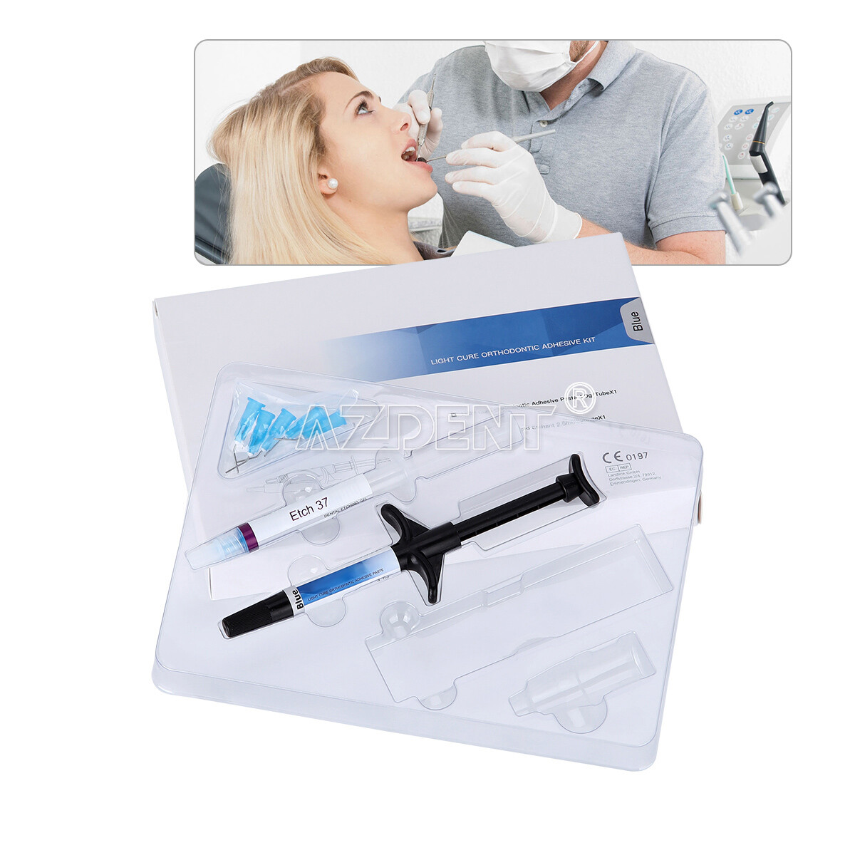 Dental Luz Adhesivo de fotocurado para ortodoncia Etch Resina brackets brace