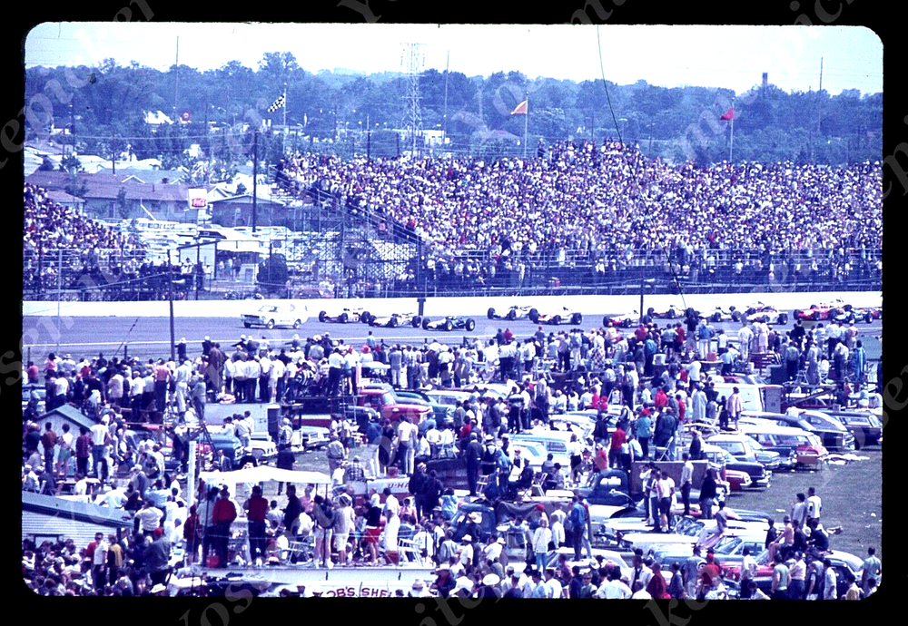 sl79 Original slide 1964 Indianapolis 500 race cars 767a