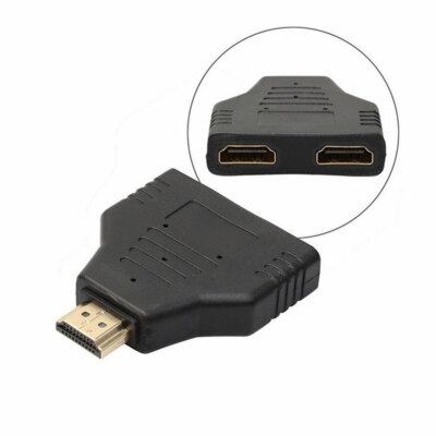 HDMI-Y Adapter Verteiler 1x HDMI Stecker > 2x HDMI Buchse Splitter Full HD 1080P