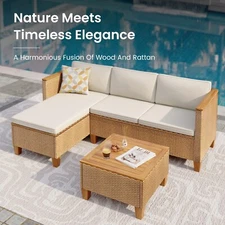 Wicker Furniture Patio Furniture Sets Outdoor Conversation Set Patio Sofa  Set