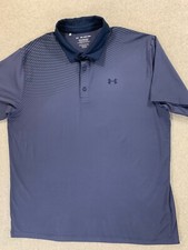 Under Armour Heat Gear Playoff Short Sleeve Polo Shirt Men's XXL Blue