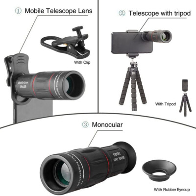 APEXEL Phone Camera Lens Kit For iPhone Smartphone 18 X Telephoto