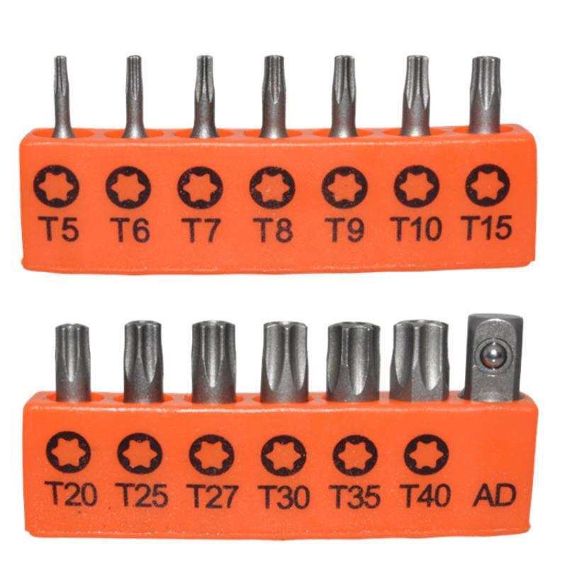 14-Piece Tamper-Proof Torx Tri-Wing Hex Star Bit Set