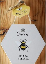 Queen Of The Kitchen Bumble Bee Plaque Sign