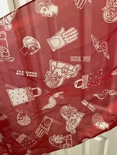 Red Scarf By Cejon With Fashion Accessories On It Dry Clean Only