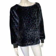 Jocelyn Extra Cozy Faux Fur Pull Over Jacket Top Cheetah Sz Small