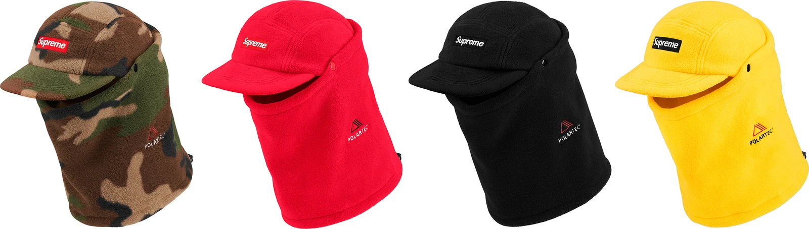 Casquette de camp Supreme Facemask Polartec camouflage rouge F/W 19