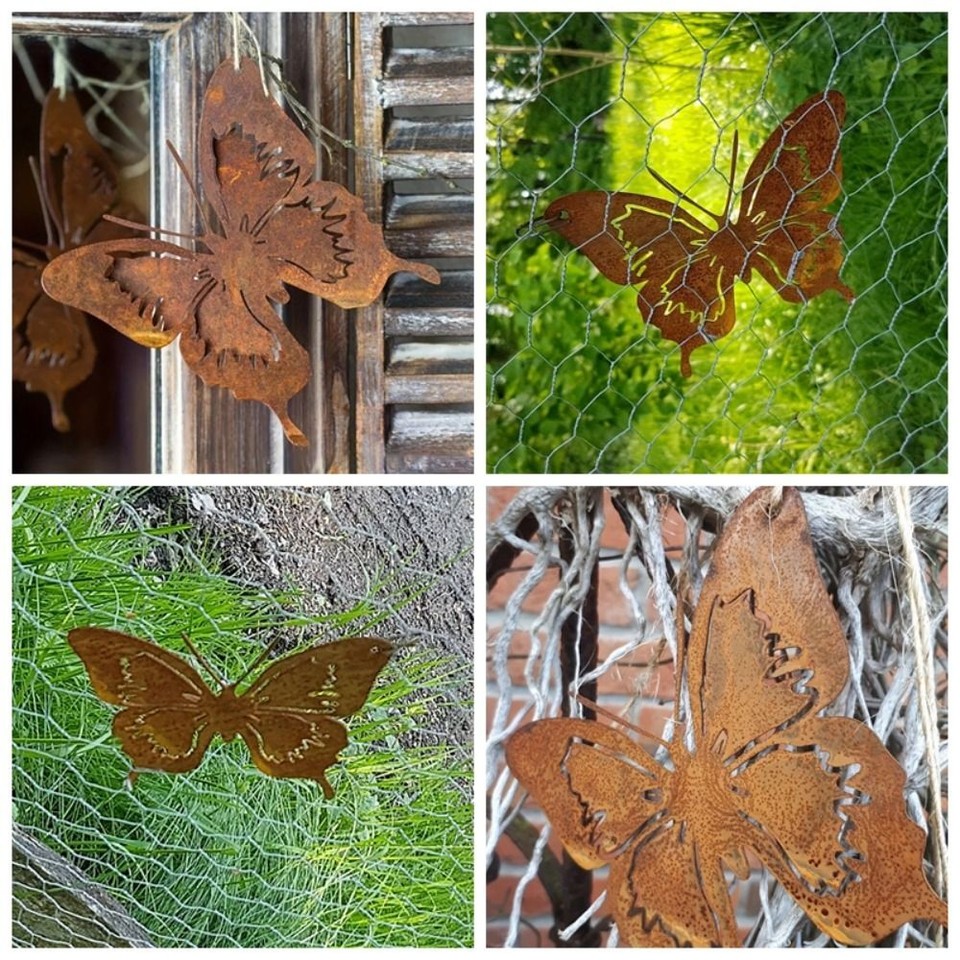 Creative Metal Rusty Butterfly Rustic Wall Sign Art Silhouette