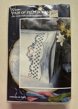 Vintage Vogart Pillowcases-2 Stamped Embroidery French Provincial Flower Heart