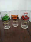 3 Vintage Anchor Tumbler Glasses Antique Old Cars Stutz Studebaker Hudson 5"