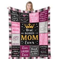 Bonus Mom Gifts Mothers Day Bonus Moms Blanket 60" x 50" Gift for Stepmom Ste...