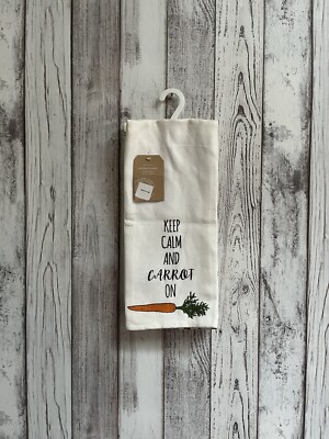 Set of two carrot themed kitchen towels