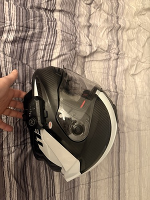 #ad Bell Helmets Race Flex Motorcycle Helmet Size Large White And Black Has Visor $650.00