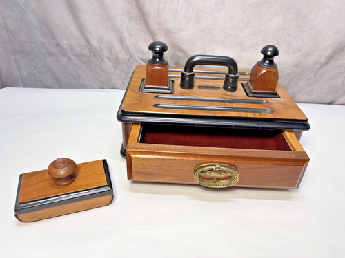 Copy of 1830 American Tote Inkwell w/ Drawer by Tom Pollock Solid Walnut SI--1
