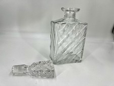 Kristall Karaffe mit Stopfen – geschliffen – Whisky / Cognac Dekanter – Vintage