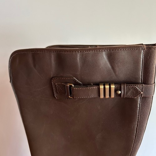 Blondo Brown Leather Stretch Knee High Waterproof Boots Size 9 Full Zip New! - Picture 7 of 12