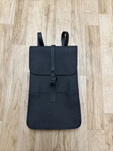 Rains Mini Backpack Waterproof Matte Black Work School Computer Day Rucksack Bag