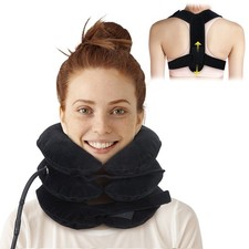 Cervical Neck Traction Device  Posture Corrector for Women and Men, Inflatab...