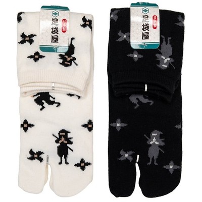 SALE ITEM: Japaneses Split-Toe Tabi Socks Traditional Knit Design Set of 2 Pairs