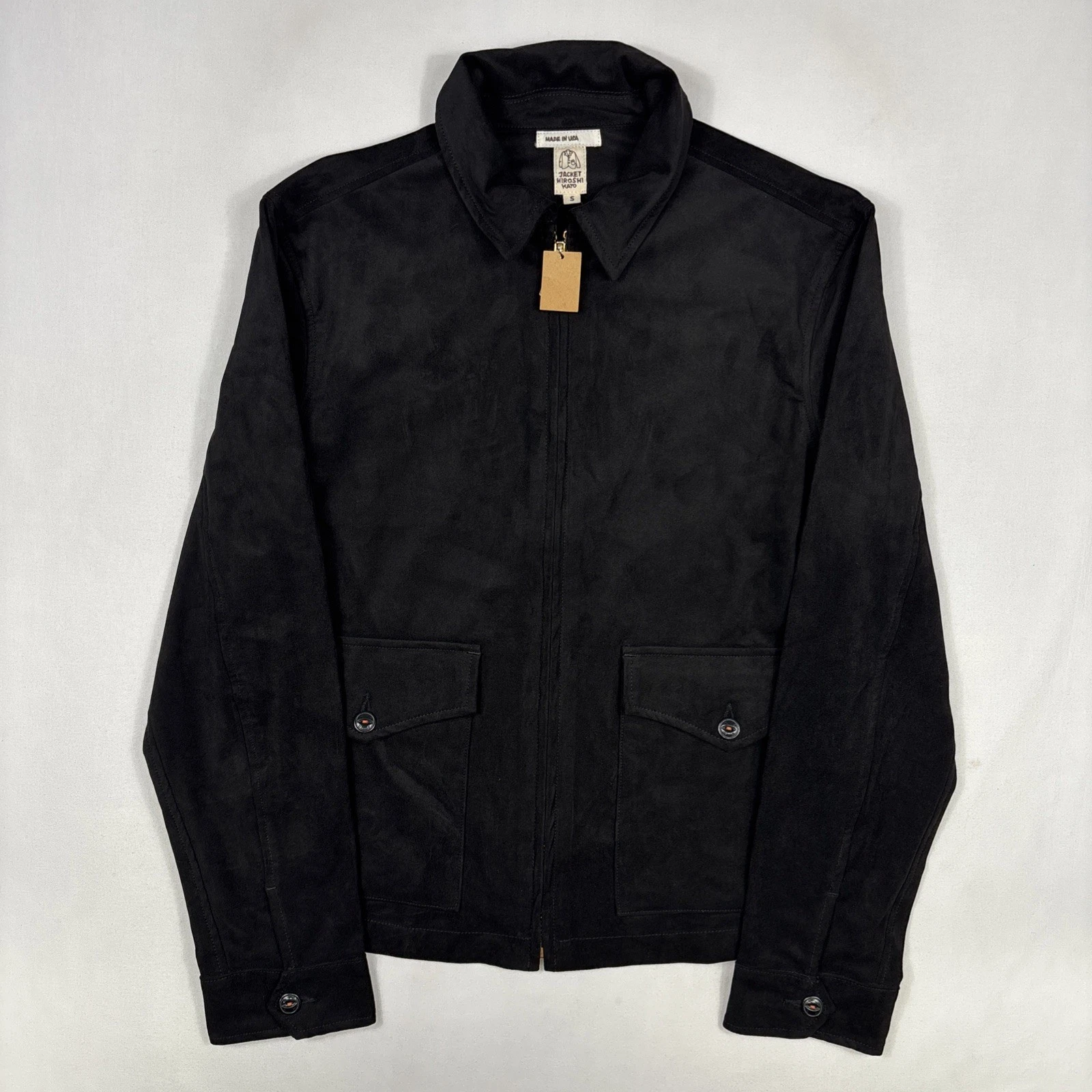 Hiroshi Kato The Propeller Velour Knit Jacket Men's S Jet Black Velvet NEW $458 - product detail image 1