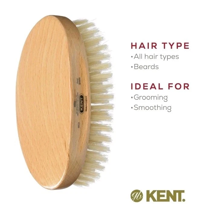 ¡El mejor cepillo de pelo militar de cerdas de jabalí blanco Kent MG3 para hombre! Foto 4 de 4