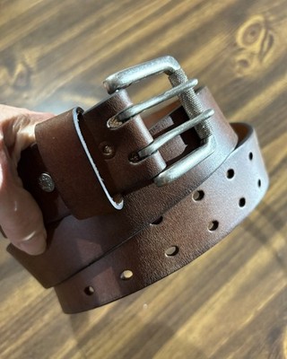 Levi s Leather Men s Belt Brown Double Prong Silver Color Buckle Size 40 NEW Y2K