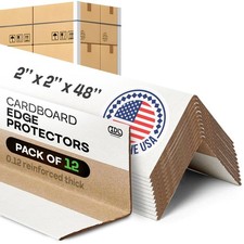 2  x 2  x 48  Cardboard Edge Protector Pack of 12 - Corner Protectors for S...