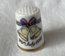 ROYAL WORCESTER 1981 THIMBLE CHARLES & DIANA WEDDING FINE BONE CHINA 