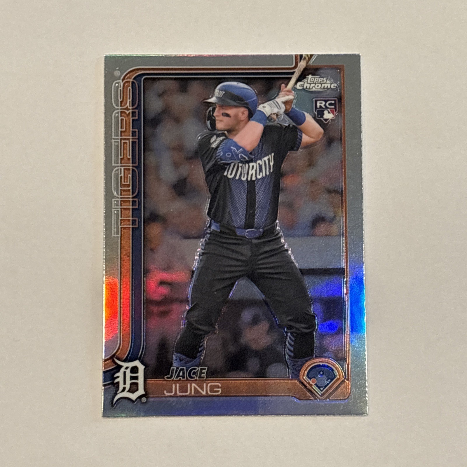 2025 Topps Chrome #225 Jace Jung Refractor Rookie (RC) Detroit Tigers
