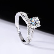 1.0ct Round Cut Lab‑Created Diamond Test Pass VVS1/D/Excellent Engagement Ring