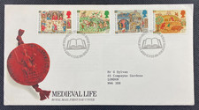 1986 UK Great Britain Medieval Life Royal Mail FDC First Day Cover + Insert