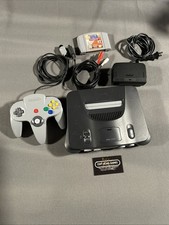 Nintendo 64 N64 Black Console w/ Cables OEM Gray Controller And Game Tested